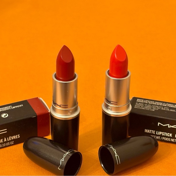 MAC Cosmetics Bold Lipstick Set - Deep Red and Vivid Orange - Picture 1 of 7